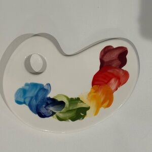 Colorful Artists glazed Ceramic Palette 6.”x10”
